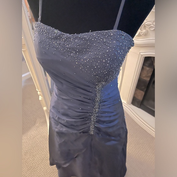 Yves Calin Dark Blue Evening/ Prom Dress/ Gown - Picture 3 of 8